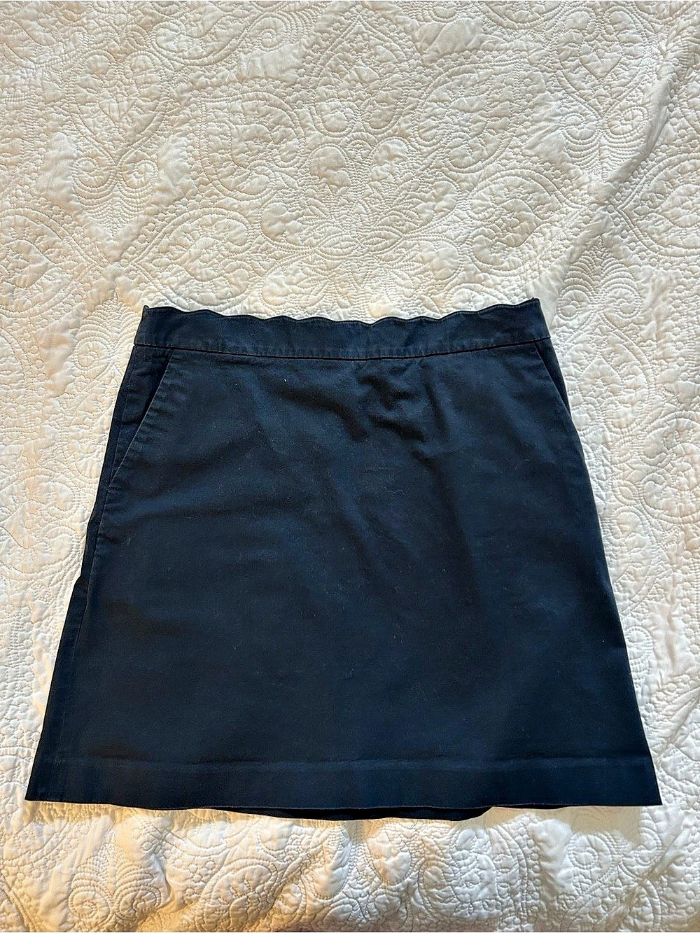Brooks Brothers Women's Navy Scalloped Mini Skirt
